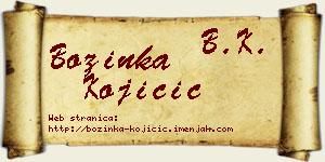 Božinka Kojičić vizit kartica